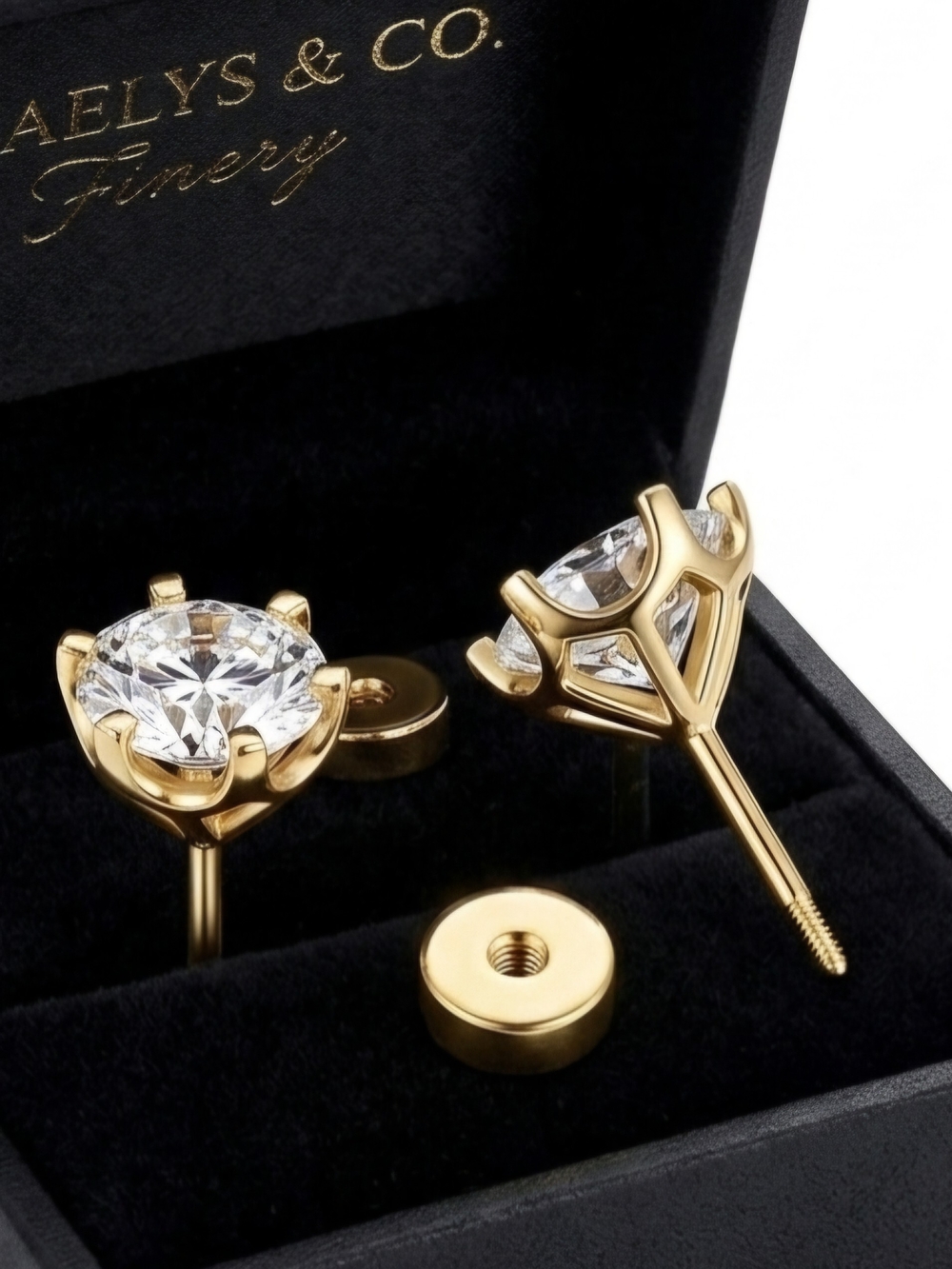 Moissanite 2 CTW Screw Back Solitaire Stud Earrings